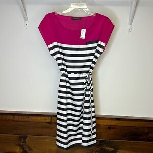 NWT‎ The Limited Pink, Black and White Dress- S